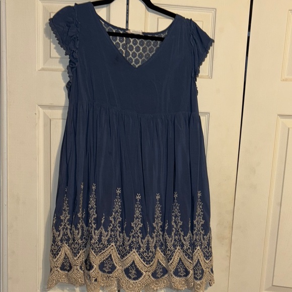 Altar’s State Blue Dress with Cream Embroidery - Picture 1 of 4